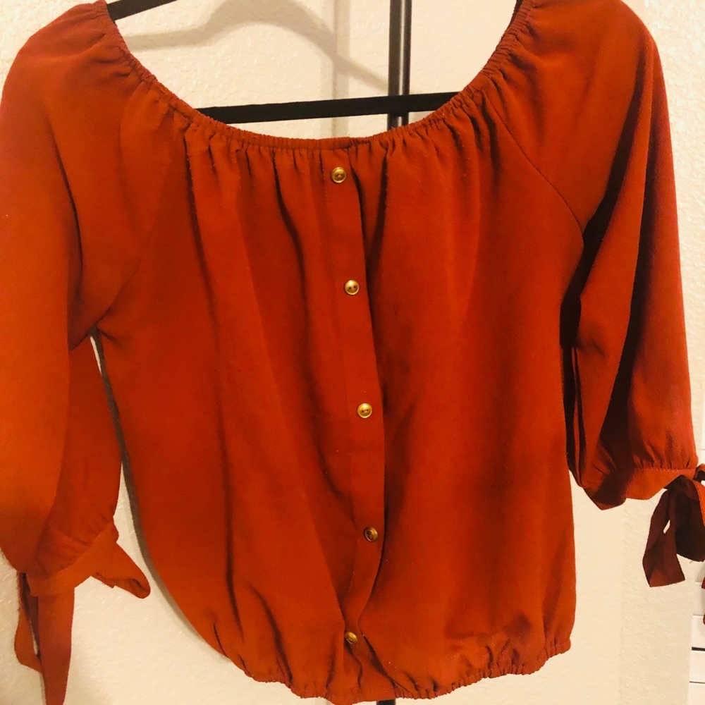 Papermoon blouse autumn color size M  gold buttons